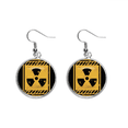 thumbnail image 1 of Logo Radioactive And Dangerous Substances No Entry Ear Dangle Silver Drop Earring Jewelry Woman, 1 of 3