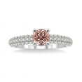 thumbnail image 2 of Fantastic 1.25 Carat Round cut Morganite and Diamond Wedding Ring in 14k White Gold morganite and diamond engagement ring, 2 of 3