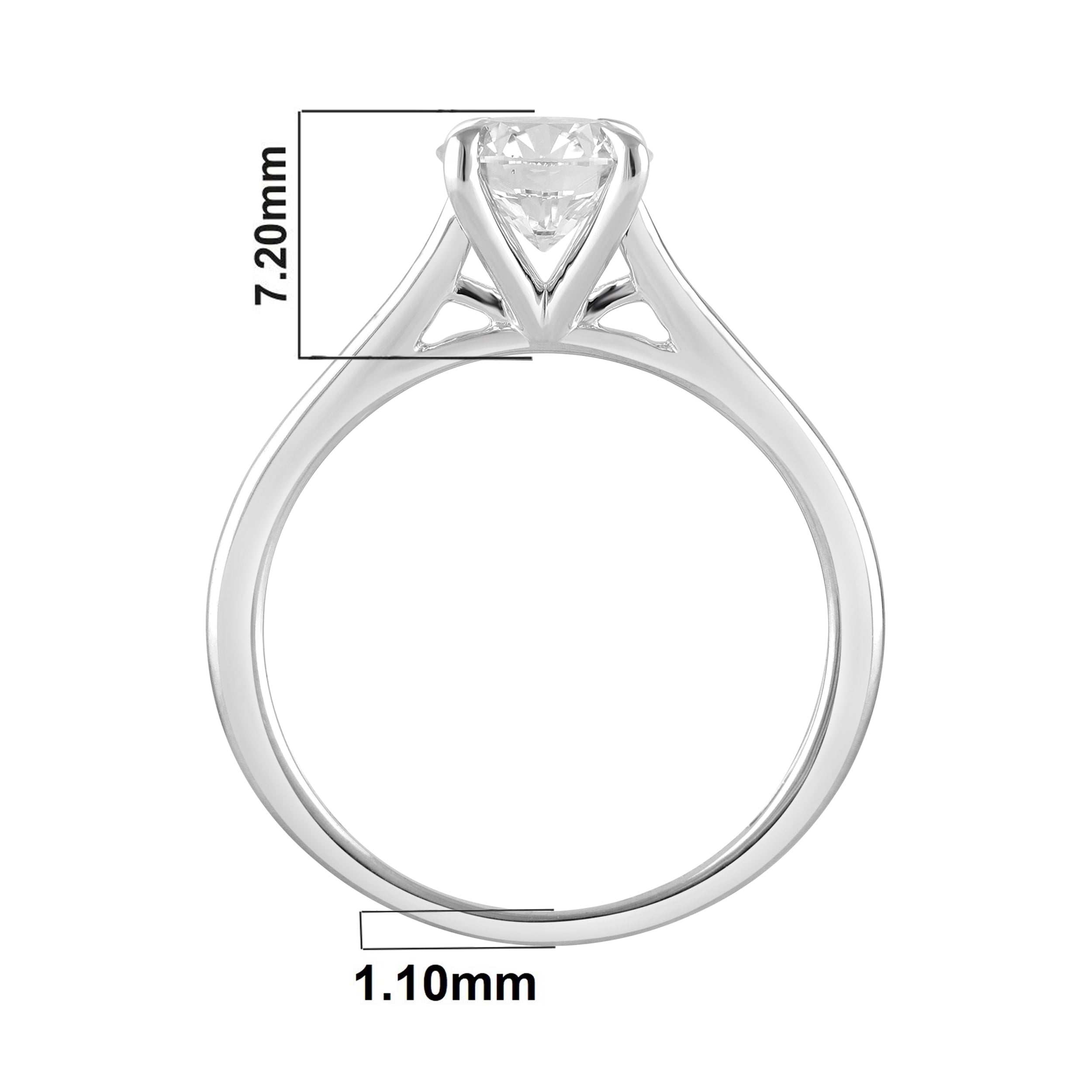 Unique Moments 1 Ct Round Cut Lab Grown Diamond Solitaire Engagement Ring in 10K Gold (H-I, SI-I1)