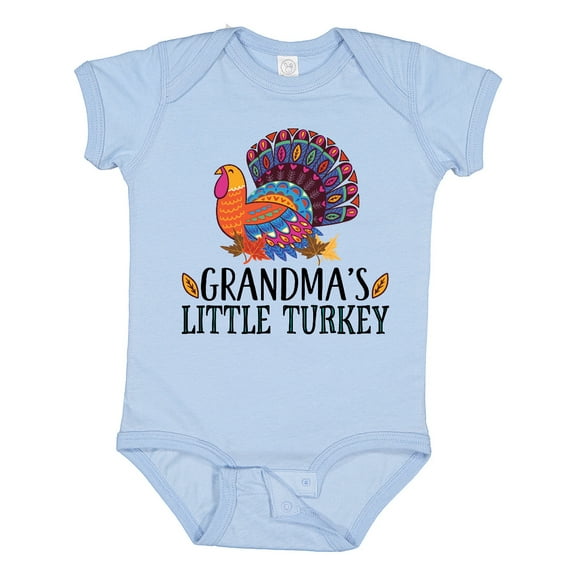 Inktastic Grandma Little Turkey Thanksgiving Boys or Girls Baby Bodysuit