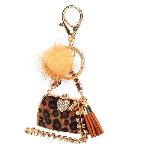 Key Chain, Leopard Print Leopard Keychain Metal Key Chain Plush Key   For Birthday Gift For Mother's Day Gift For Christmas Gift