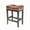 Brown Leather+Coffee Wood, variant on 24 Inch Counter Height Bar Stools Set of 4 - Backless Farmhouse Style, Upholstered Fabric Linen with Solid Wood Legs, Small Space Friendly for Kitchen Island, Easy Assembly, Rice White