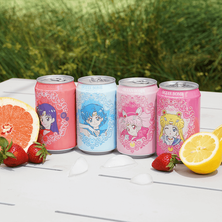 Ocean Bomb Sailor Moon Sparkling Water, Lychee Flavor, Carbonated