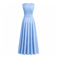 thumbnail image 3 of Fairy Godmother Sleeveless Maxi Dress Light Blue Flowy A‑Line Long Dress Halloween Cosplay Costume Dress‑Up Outfit for Themed Party Masquerade Carnival,XXL, 3 of 4