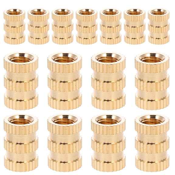 Knurled Nut Threaded Insert Female Brass Embedment Nuts 1/4 Inch Inserts for Wood