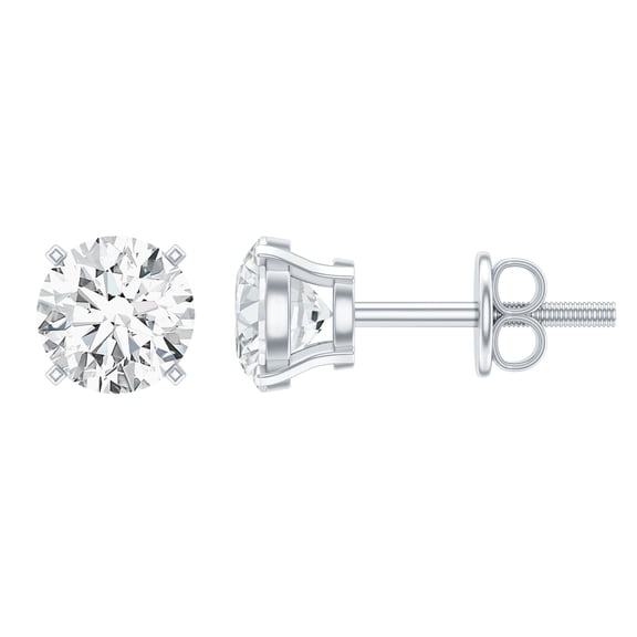 Rosec Jewels Certified 1 Carat Lab Grown Diamond Stud Earrings, EF-VS Quality - Ready to Gift for Valentines Day, 925 Sterling Silver