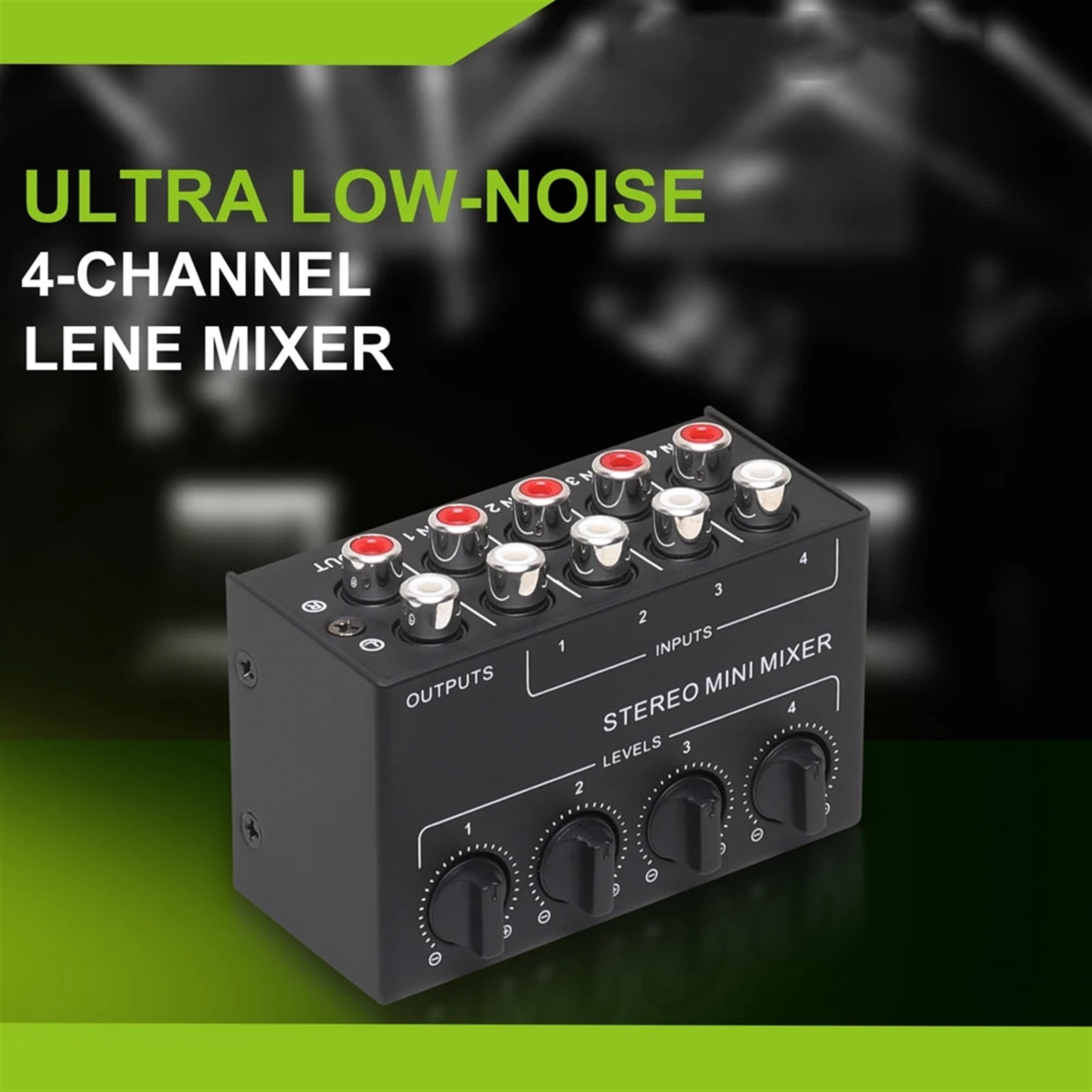 CX400 Mini Passive Stereo Mixer RCA 4-Channel Small Au-dio Mixer Stereo Dispenser for Live Studio DJ Equipment ,Easy to Operate
