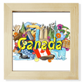 thumbnail image 1 of Rocky Mountains CN Tower Maple Canada Square Picture Frame Wall Tabletop Display, 1 of 3