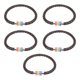 thumbnail image 1 of 5PCS Lesbianas Gay Bisexual LGBT Orgullo Pulsera Cuero Acero Inoxidable Hebilla Magnética Trenzado Tejido Amistad Cuerda Pulsera para Mujeres Hombres Negro y Marrón, 1 of 10
