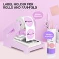 thumbnail image 3 of GUERMOK Thermal Shipping Label Holder for Rolls & Fan-Fold, Fragile Stickers for Shipping, Label Stand Desktop Printer Holder-Home Office Accessory Sticker Dispenser for Holographic (Purple), 3 of 7