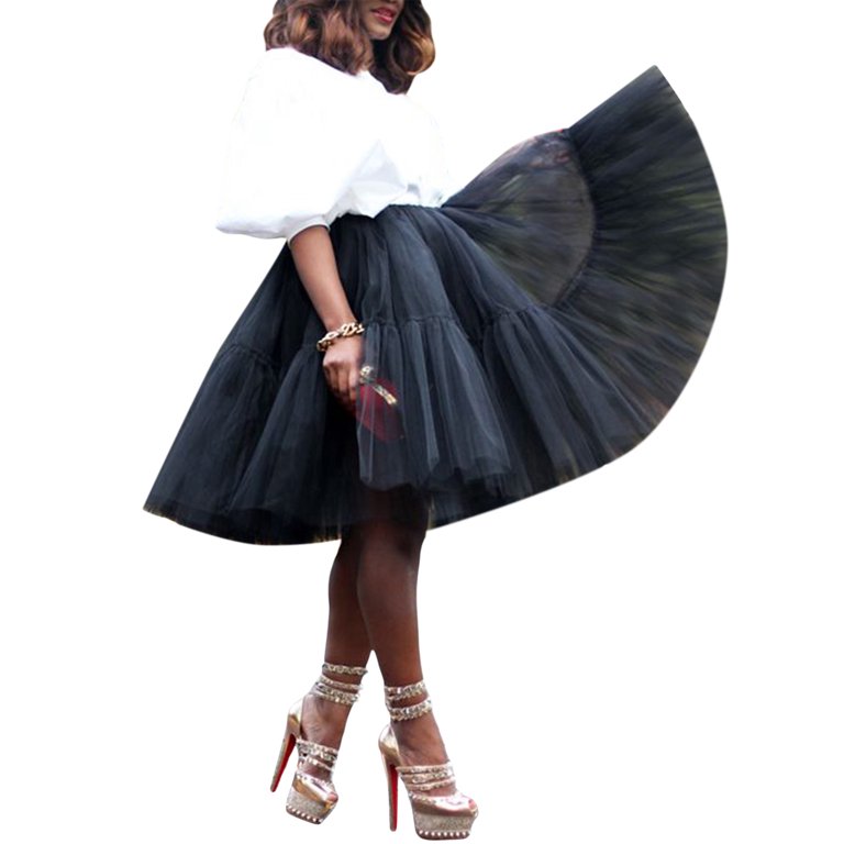 Tulle Skirts for Women, Tiered Layered Mesh Skirt, Elastic Waist A Line  Maxi Tulle Skirts Petticoat