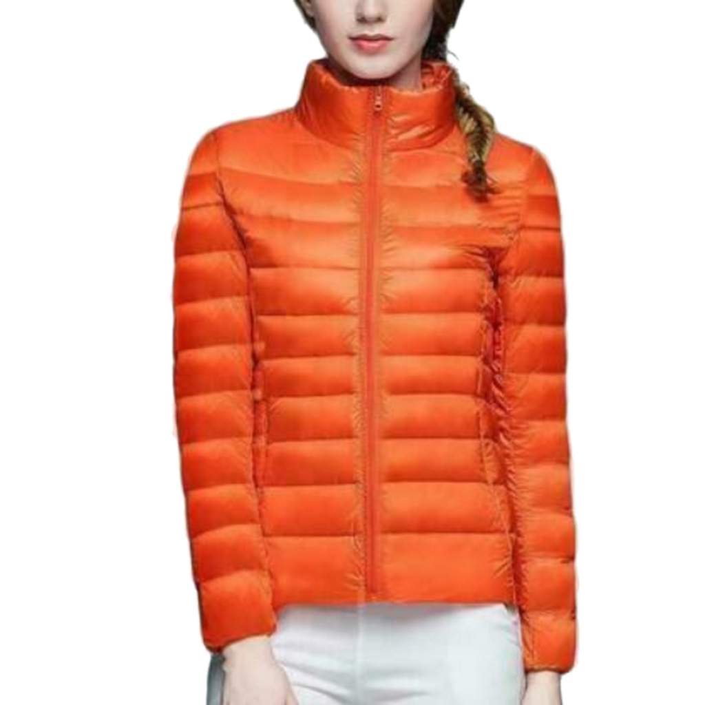 CHAOMA Women's Lightweight Long-Sleeve Full-Zip Packable Puffer for Jacket Ultra Lightweight Down Coat Short Thin Slim Down for - image 1 of 1