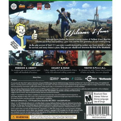 exterior Cruel gemelo Fallout 4 Bethesda Xbox One 093155170421 - Walmart.com
