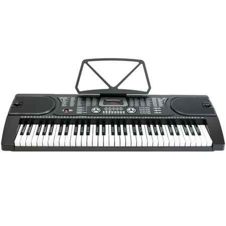 61-Key Electronic Piano Keyboard with 7-Position Adjustable Stand & Microphone -