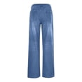 thumbnail image 6 of High Waisted Jeans for Women, Audhol Women High Waisted Jeans Loose Trendy Stretchy Straight Leg Plus Size Distressed Denim Pants with Pockets Baggy Jeans for Women Blue M, 6 of 7