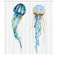 thumbnail image 3 of Ambesonne Nautical Shower Curtain, Jellyfish Exotic Sea, 69"Wx70"L, Blue, 3 of 3