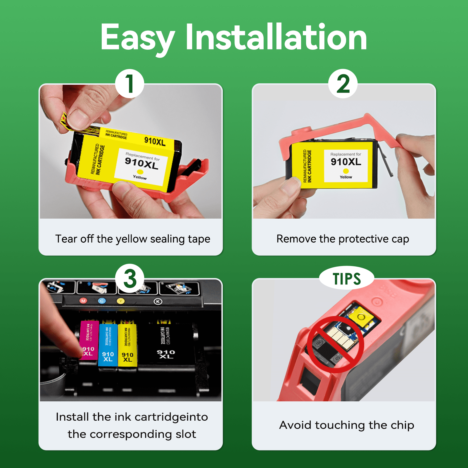 910XL Combo Pack Ink Cartridges Compatible for HP 910 Ink Cartridges for HP 910 Ink for 8025e 8025 8020e 8020 8035e 8028e Printer