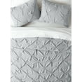 thumbnail image 4 of Comfort Canopy - 3 Piece Light Gray Pinch Pleated Duvet Cover Set with Shams for King Size Bedding, 4 of 10