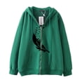 thumbnail image 1 of Sudadera con capucha y cremallera de plumas Harajuku gótica de hip-hop oscuro para hombre y mujer, chaqueta Harajuku, sudadera, 1 of 4