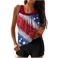 thumbnail image 2 of CALAFEBILA Swimsuit Women Modest Tankini 2 Piece 4th of July American Flag Graphic Independence Day Bathing Suits, 2 of 6