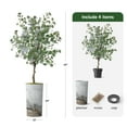 thumbnail image 4 of Artificial Tree in Modern Granite Effect Planter, Fake Eucalyptus Silk Tree for Indoor and Outdoor Home Decoration - 66" Overall Tall (Plant Pot Plus Tree), 4 of 5