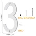 thumbnail image 2 of 8 Inch House Numbers, House Address Numbers Sign Large Floating House Numbers Modern House Numbers with Screws for Outside Door Wall Street, Silver, 3, 2 of 6