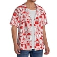 thumbnail image 2 of Fotbe Gnome Merry Christmas Camisa Estampada de Manga Corta para Hombre, Casual de Verano, Estilo Playero, Sin Arrugas-Small, 2 of 5