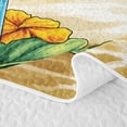 thumbnail image 5 of Manfei Pretty Flowers Bed Spread Queen,Sun Golden Sand Queen Coverlet Set,Yellow Blue,3-Piece, 5 of 7