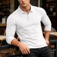 thumbnail image 4 of Men's Long Sleeve Shirt Classic Collared Solid Color Casual Button Top Soft Comfort Loose Tee Shirts Slim Fit Dress Shirts for Men, 4 of 9
