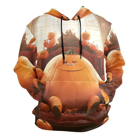 Halloween Cute Big Pumpkin Men’s Hoodies Sweatshirt Fleece Jackets Long Sleeve Sweatshirts