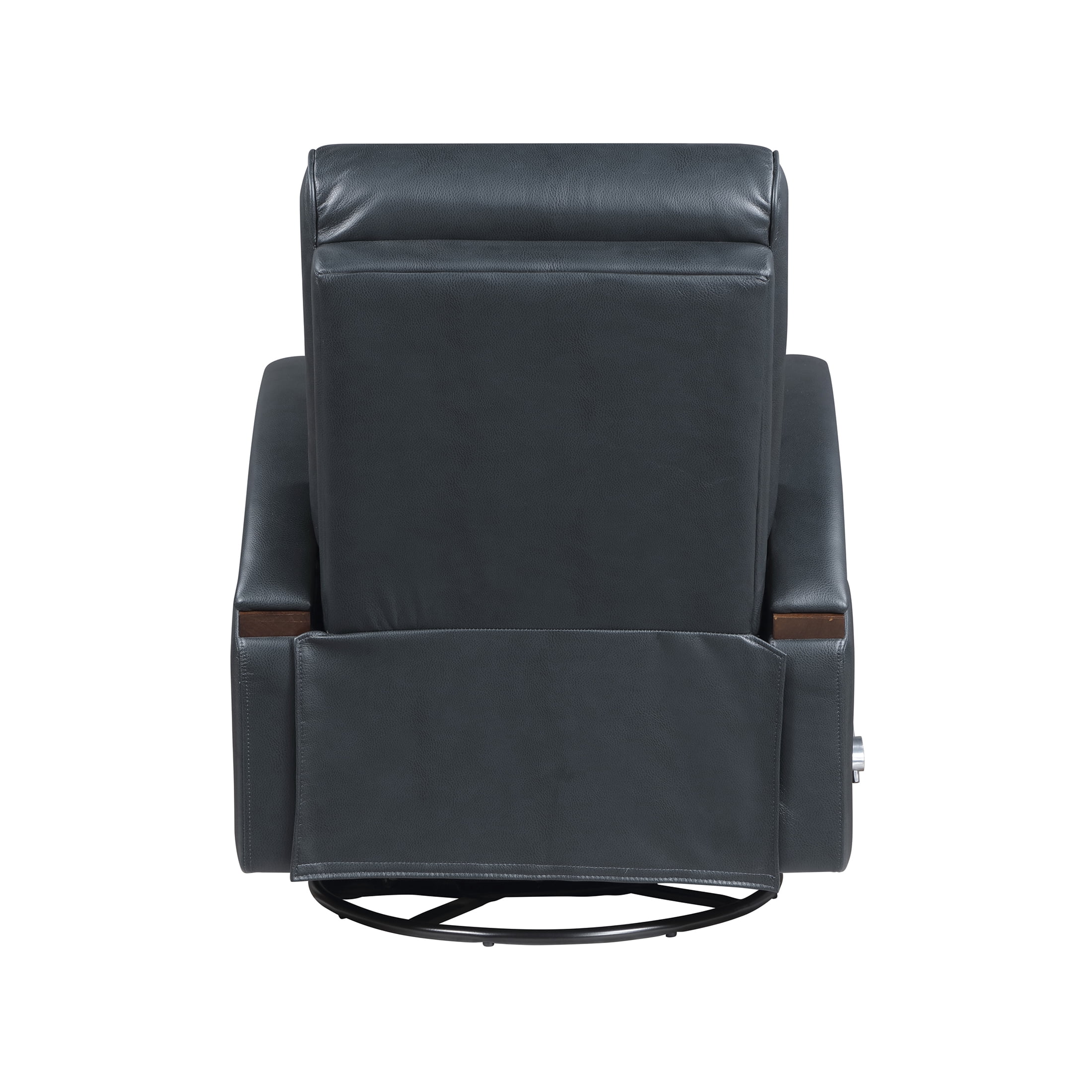 OakvillePark Goldenmere Faux Leather Swivel Glider Reclining Chair, Dark Blue