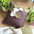 thumbnail image 4 of Cushion Cover, Brown Shams, Leaf Felt Applique Tropical Theme Pillow Sham, 24x24 inch (60x60 cm) Pillow Sham, Square Faux Suede Pillow Sham, Floral Pattern - Oliveleafyday, 4 of 10