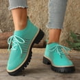 thumbnail image 5 of Women's Lace Up Knit Mary Jane Shoes Breathable Slip On Dress Shoes Chunky Heel Non Slip Walking Shoes Black Size 7.5, 5 of 7