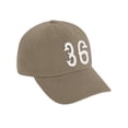 thumbnail image 2 of Daxton 3D Vintage Custom Number Low Profile Adjustable Baseball Dad Hat Cap, Khaki White, 36, 2 of 3