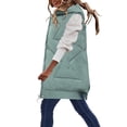 thumbnail image 4 of Oversized Long Down Vest for Women Winter Long Puffer Quilted Vest Coats Hooded Sleeveless Warm Jacket Pockets, 4 of 5