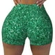 thumbnail image 2 of Fotbe Green Glitter Shorts Sin Costuras – Shorts Deportivos de Cintura Alta para Mujer, Elásticos para Gimnasio, Yoga, Running o Ciclismo-Small, 2 of 8
