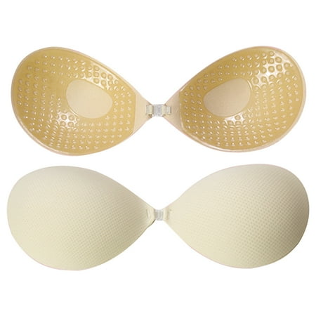 Adhesive Bra Strapless Sticky Invisible Push up Silicone Bra for Backless Dress with Nipple Covers-D