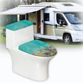 thumbnail image 6 of HELLHERO Turquoise Garden View Toilet Seat Cover Replacement, Easy to Install Polyester Toilet Cover, U-Shaped, 6 of 8