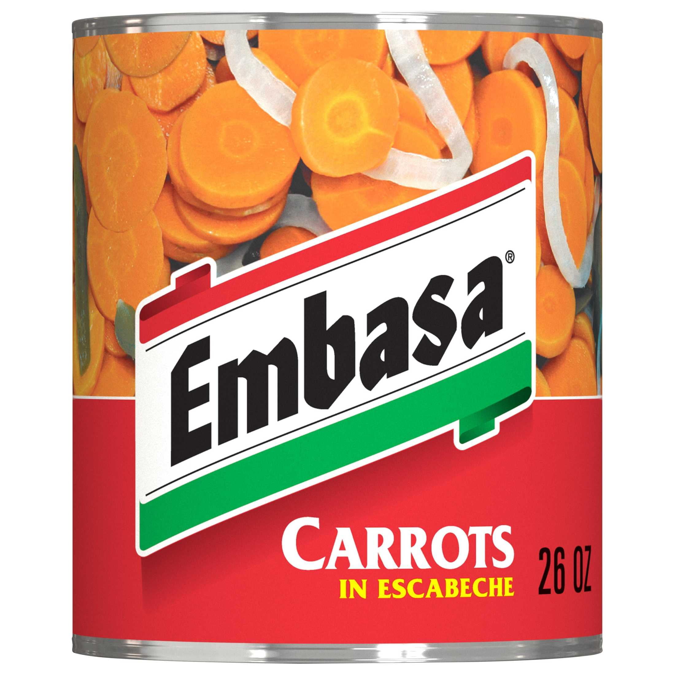 (2 pack) EMBASA Carrots in Escabeche, Shelf-Stable, Kosher, 26 oz Steel Can