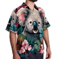 thumbnail image 2 of Koala Men's Short Sleeve Poplin Shirt - Casual Printed Button Down Short Summer Beach Shirts Unisex940, 2 of 6