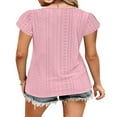 thumbnail image 3 of Tops Amples avec Col V à Manches Courtes pour T-Shirts d'Été pour Femmes, 3 of 5