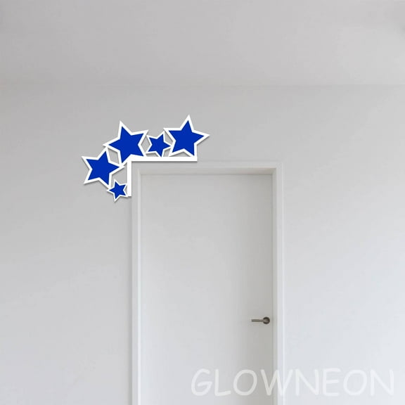 Glowneon Star Usa Blue Flag Door Corner, Happy July 4th Door Topper