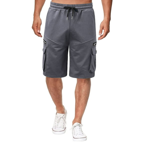 IROINNID Men's Workout Shorts, Mid-Waist Flat-Front Comfy Bermuda Shorts