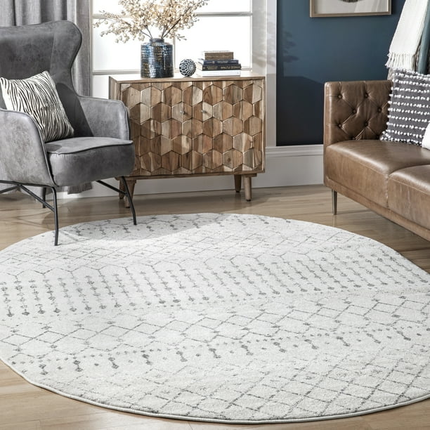 nuLOOM Moroccan Blythe Area Rug or Runner, Oval 6' 7" x 9', Gray