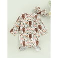 thumbnail image 4 of Baby Girl Boy Highland Cow Floral Print Gowns Newborn Coming Home from Hospital Outfit Western Clothes, 4 of 8