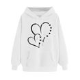 thumbnail image 2 of BVOFAR Women's Cute Heart Print Hooded Sweatshirts Fall Fleece Hoodies Casual Long Sleeve Pullovers Drawstring Tops with Pockets, 2 of 6