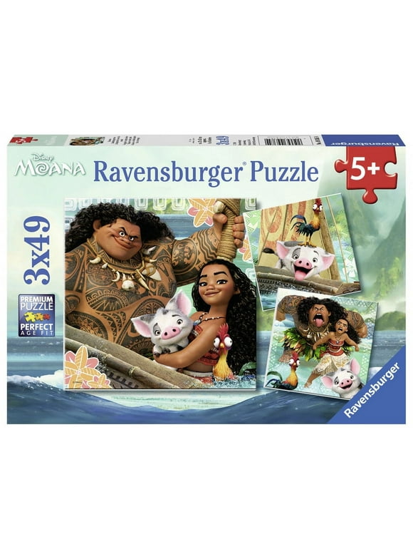 Ravensburger - Disney Moana - Born to Voyage - Jigsaw Puzzle Three 49 Piece