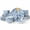 Blue, variant on KINGSTONE 16-Piece Green Floral Porcelain Dinnerware Set, Service for 4, Microwave & Dishwasher Safe