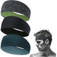 thumbnail image 1 of Diadema deportiva, diadema antideslizante antisudor, diademas que absorben la humedad para hombres y mujeres para correr, senderismo, yoga, ciclismo, 3 piezas, 1 of 5