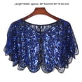 thumbnail image 1 of Raenseen Boléros Vintage à Paillettes pour Femmes, Cardigan à Paillettes pour Robe de Soirée, Cape de Couverture, Noir Bleu, Taille Unique, 1 of 4
